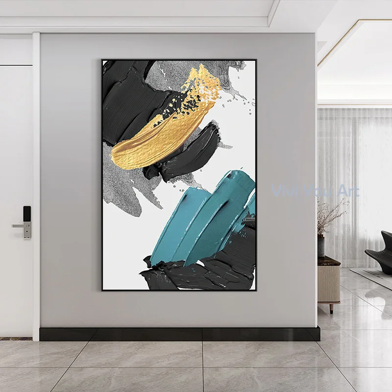 100% Handmade  Art rectangl Abstract  Simple Pretty Canvas Oil Painting Wall Art Picture For Living Room Aisle Modern Home Decor