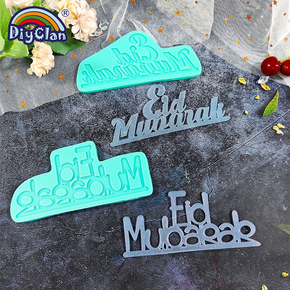 10 Styles Ramadan Fondant Silicone Mold For Muslim Eid Mubarak Decoration Chocolate Resin Gypsum DIY Handmade Making Mould