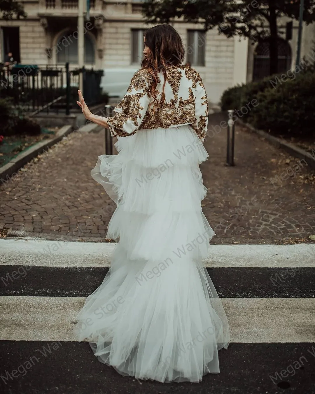 Modern Bridal White Tiered Ruffles Soft Tulle Skirts Women Long Floor Length Lastic Waist Wedding Tulle Skirt