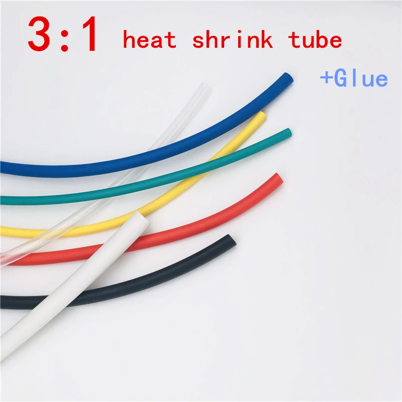 

1meter 3:1 Heat Shrink Tube with Glue Dual Wall Tubing Diameter 1.6mm-15mm Adhesive Lined Sleeve Wrap