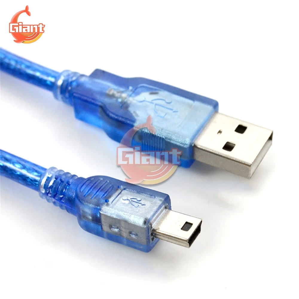 0.3m USB 2.0 A męski na Mini kabel USB do synchronizacji danych 5 Pin z męskiego na męskie ładowania przewód ładujący linii do aparatu MP3 MP4 NANO