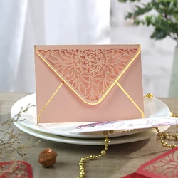 15pcs/lot Luxury Hot Stamping Envelopes Hollow Invitation Envelopes for Party, Wedding, Business, Opening Activity 175mm X 125mm