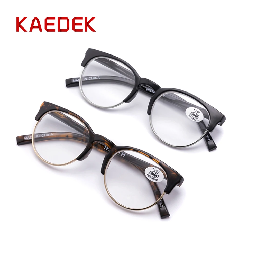 

KAEDEK Reading Glasses for Men and Women Retro Round Frame Readers Eyeglasses Hyperopia Presbyopia Eyewear Diopter