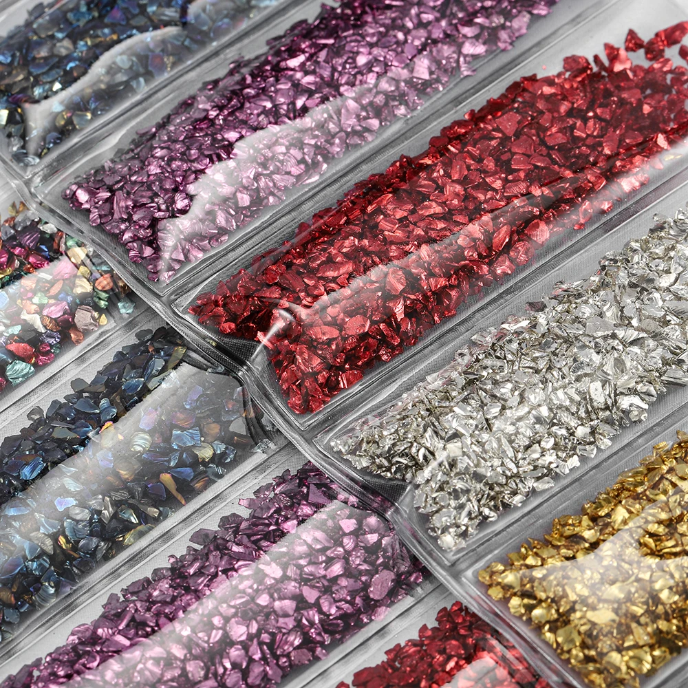 Glas- und Metallgranulat, Harzfüllungen, Kristall-UV-Epoxidharzfüller für DIY-Bastelarbeiten, Nagelkunst, Schmuckherstellung, Harzformdekorationen – Detail 5