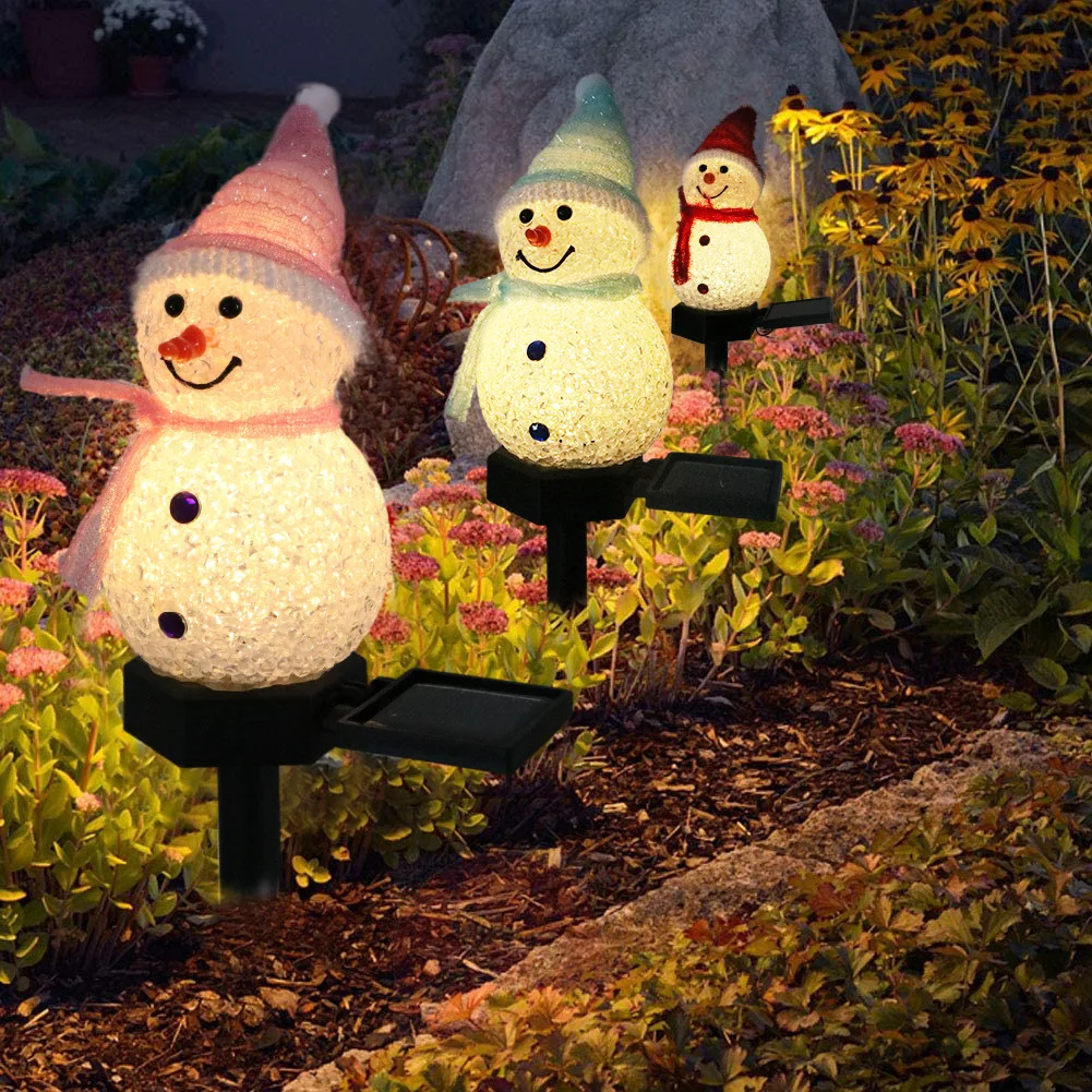 

New Christmas Decoration Snowman Solar Garden Light Outdoor Solar Ground Plug Light Lawn Landscape Light Atmosphere Light