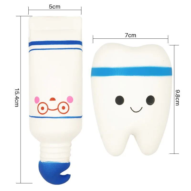 1pc Dental Teeth Shape Squeeze Gift Slow Rising Cute Smile Cartoon Hand Spinner Stretchy Relax Squishy Soft Toy Dentist Gift