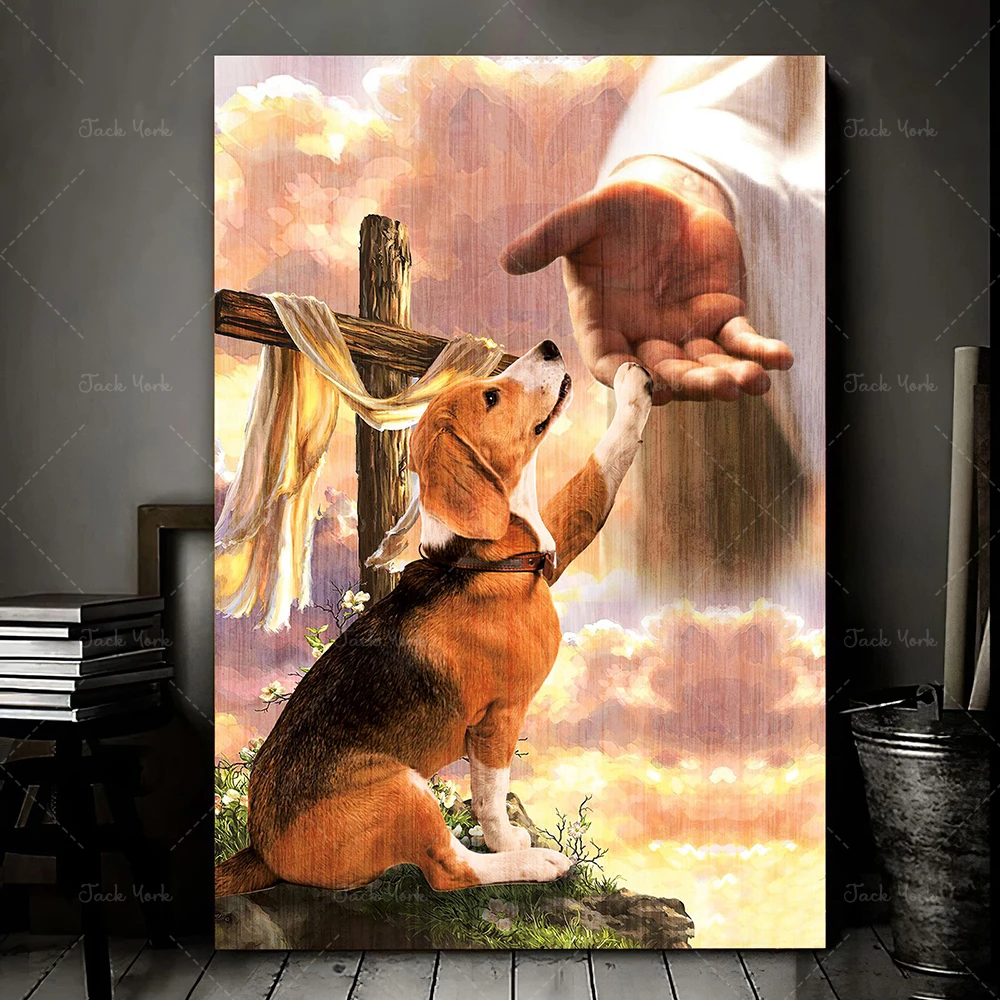 Beagle God hand Canvas