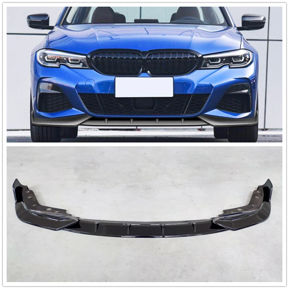 

For BMW 3 Series G20 2019-2020 330i Front Bumper Spoiler Lip Splitter Matte/Gloss Black/Carbon Fiber Look Lower Body Kit Blade