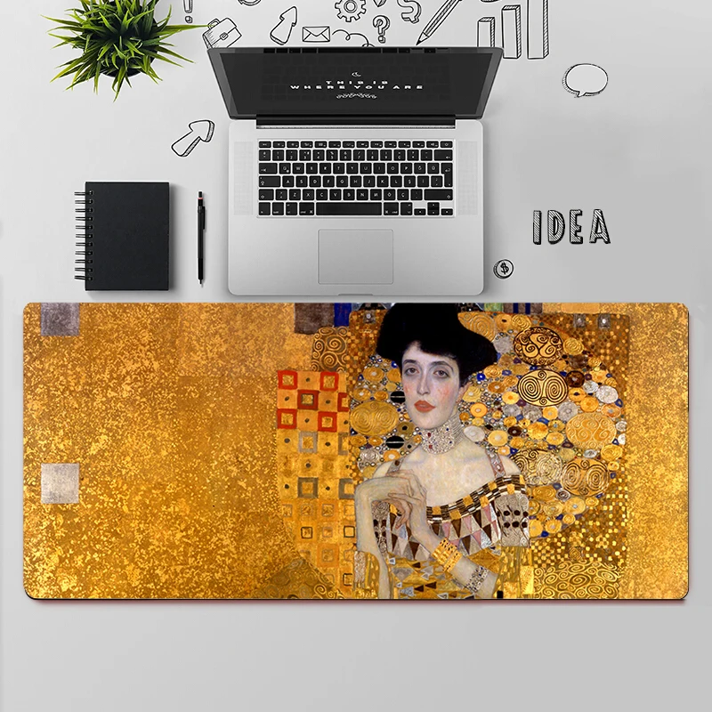 Gaming Mouse Pad Grande Mouse Pad PC Computador Gamer Mouse Pad Teclado Grande Mousepad O Beijo de Gustavo Klimt XXL Mat Mesa Pad Mause