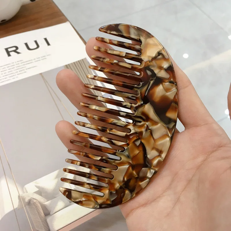 Hot Sale Anti Static Wide Tooth Acetate Hair Comb Portable Marble Tortoise Shell Hairdressing Comb Hair Tools For Women Girl