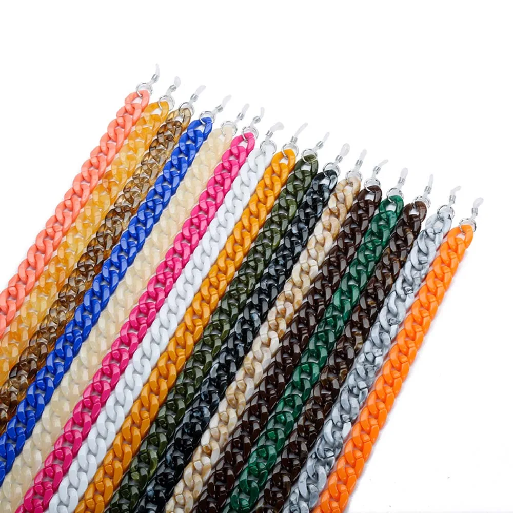 Полимерные коричневые цепочки для очков для чтения для женщин, широкие акриловые солнцезащитные очки, цепочки для очков большой держатель, шнурок, ремешок для очков