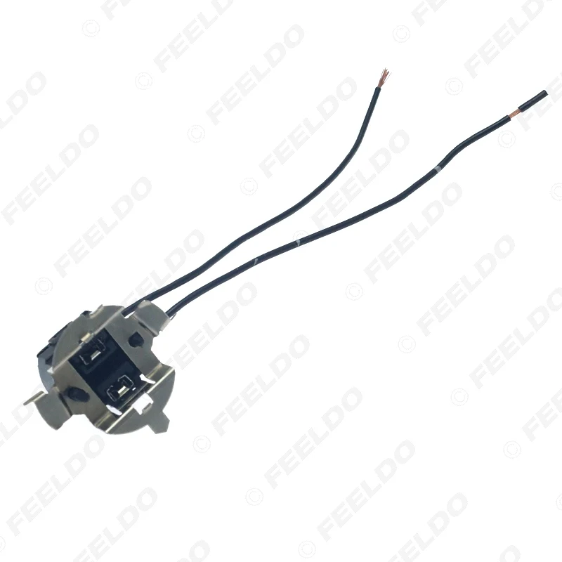 FEELDO 1PC Car Light Bulb Base Holder Socket Wire Adapter For Volkswagen Sigtar H7 Halogen Lamp Connector Wiring Harness #HQ6406