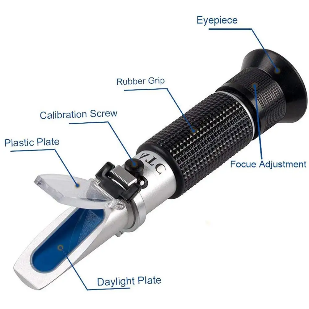 Seawater Refractometer RHS-100ATC 0-10% Salinity 1.000-1.070 Salt Specific Gravity Seawater Salinometer For Aquarium