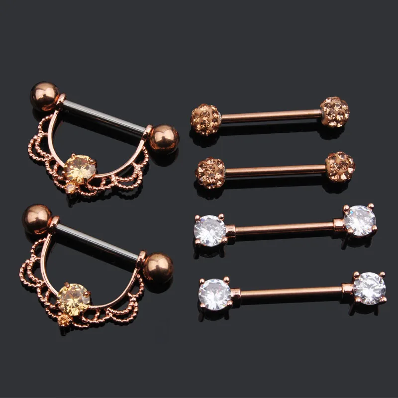 14G Edelstahl Nippelpiercing Set Nippelringe Barbell Pack Rote Kirsche Kuchen Nippel Schmuck Bulk Kristall Nippelpiercings – Detail 35