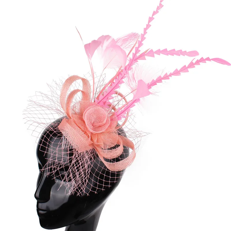 High Quality Sinamay Show Girs Fascinator Hairpin Ladies Fashion Chuch Headwear Hair Brooch Women Wedding Hair Accessories