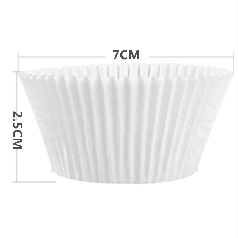 100pcs White Cupcake Liners No Smell Food Grade Grease-Proof Baking Cups Paper Baking Tool Cake oil paper holder