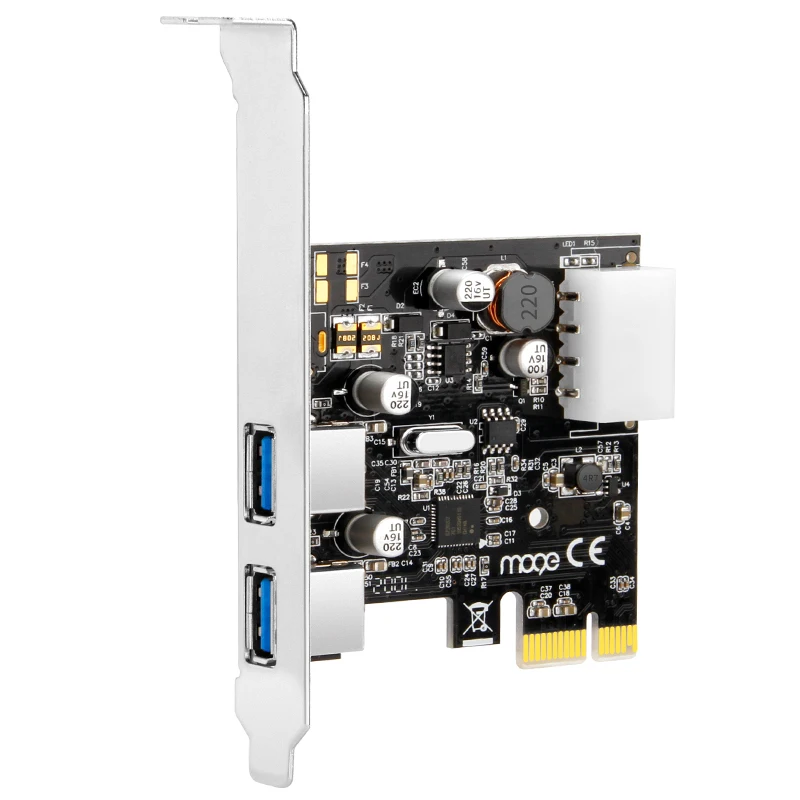 

2 port USB3.0 PCI-e Expansion Card PCI express sata 4Pin PCI-e to USB3.0 hub NEC720202 chipset Desktop computer 2U small case