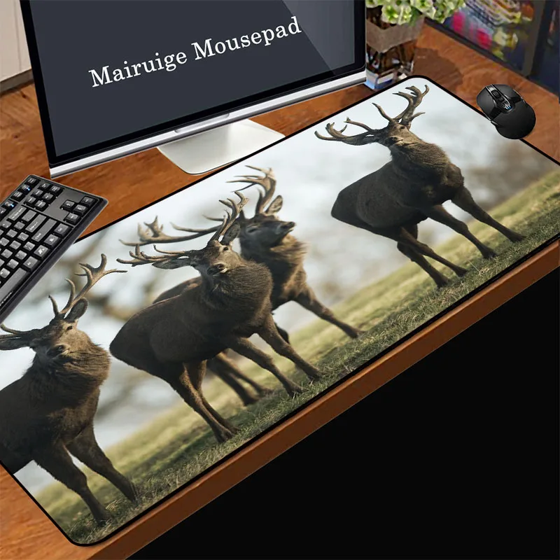 Mairuige Computer Game Mouse Pad Animation Large Size Bottom Non-slip Speed Fine Cloth Elk Animal Style Home Desk Mat