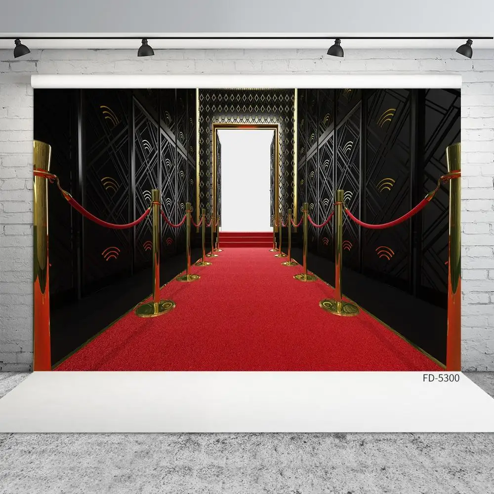 Rot Teppich Passage Tür Fotografie Hintergrund Vinyl Tuch Hintergrund für Kinder Baby Porträt Party Photobooth Foto Studio