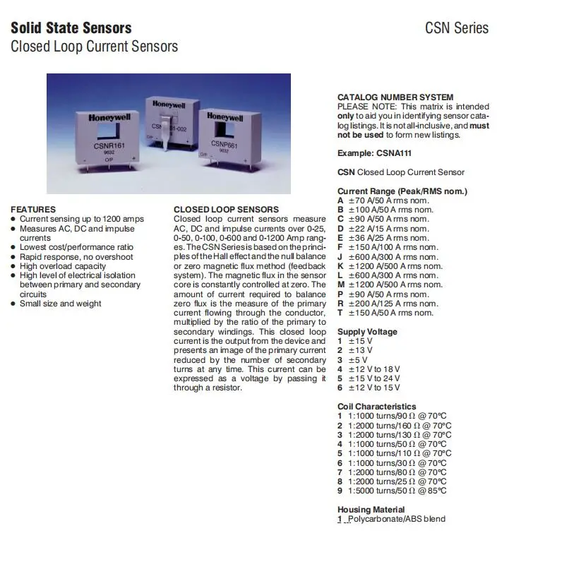 CSNF161 Датчики тока HONEYWELL/ ДАТЧИК ТОКА