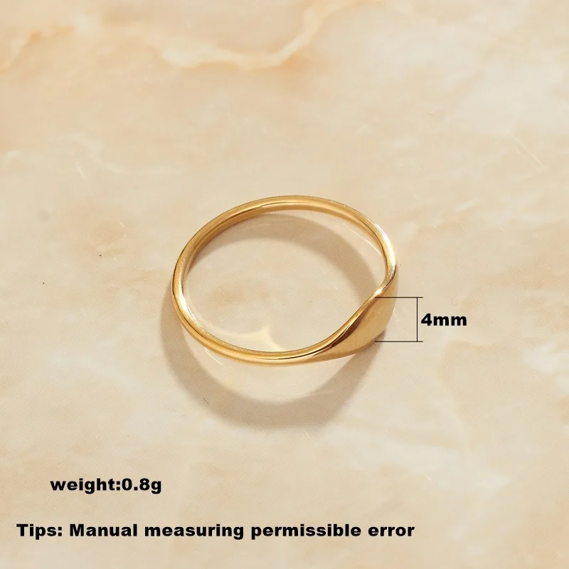 SOMMAR Hot sale! Gold color /stainless_steel color size 5 6 7 8  Lady Engagement rings CAMBERED surface ring men wedding