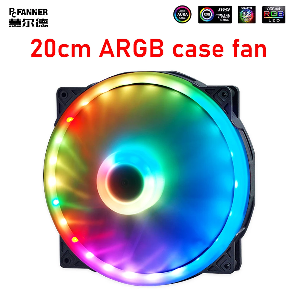 

Fanner B2020 200*200*25mm 5V ARGB Case Fan Synchronous Toning Of Motherboard Large Air Volume 20cm Chassis fan