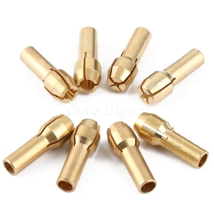 

8pcs Mini Brass Collet Drill Chucks kit 1mm/1.6mm/2.3mm/3.2mm Adapter Rotary Tool for DREMEL 1/25" 1/16" 3/32" 1/8" Accessory