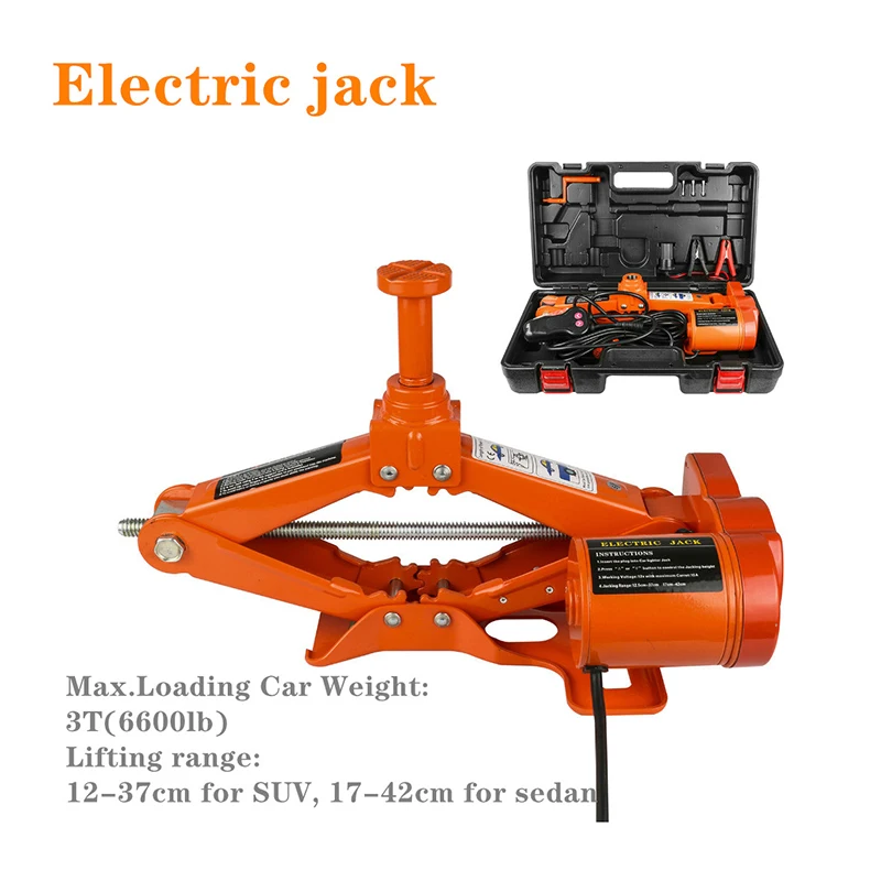 แบบพกพา12V แจ็ค3Ton แจ็คไฟฟ้า Auto Lift Scissor Jack ยก Machinisms ยกแจ็ค