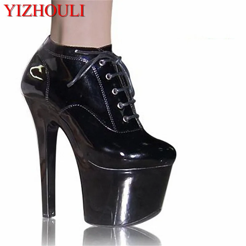 Sexy stage performance high heels, 17cm waterproof platform club pole dancing high help single Dance Shoes