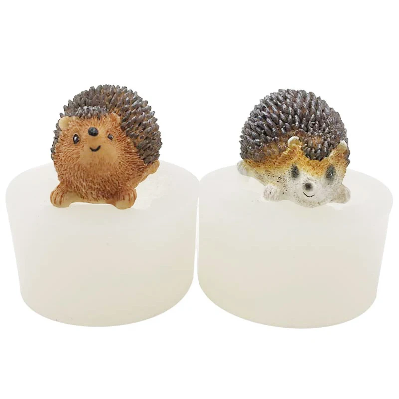 3D Cartoon Hedgehog Gypsum Incense Silicone Mold Creative Animal Candle Chocolate Mould Cake Decorating Tools Moldes De Silicona