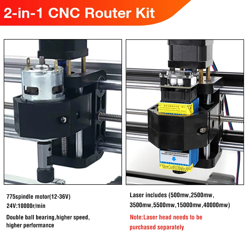 CNC 3018 Pro 2 in 1 Woodworking Engraving Machine & Laser Engraving Machine DIY Mini CNC Machine 3 Axis Pcb Milling Machine