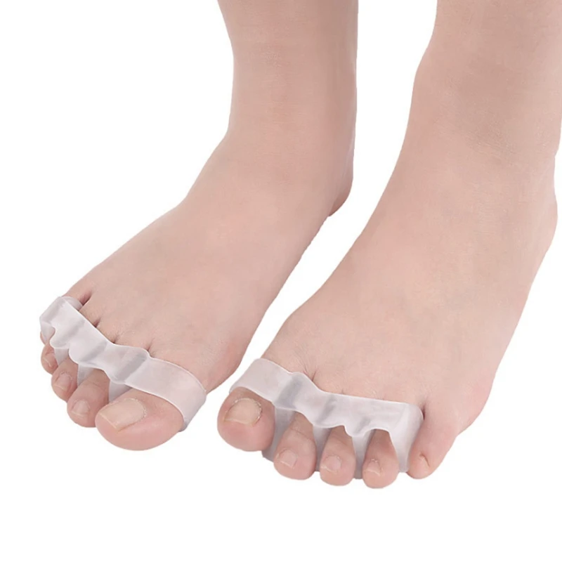 

100Pairs/lot Silicone Toe separator thumb hallux valgus orthosis Four-hole toe divider corrector