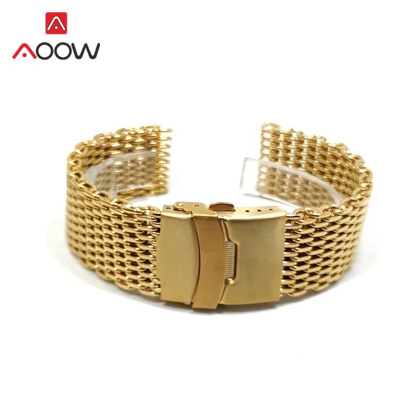 18mm 20mm 22mm 24mm Milanese Strap Stainless Steel Mesh Solid Metal Folding Buckle Men Replacement Band Bracelet Watch Accessori