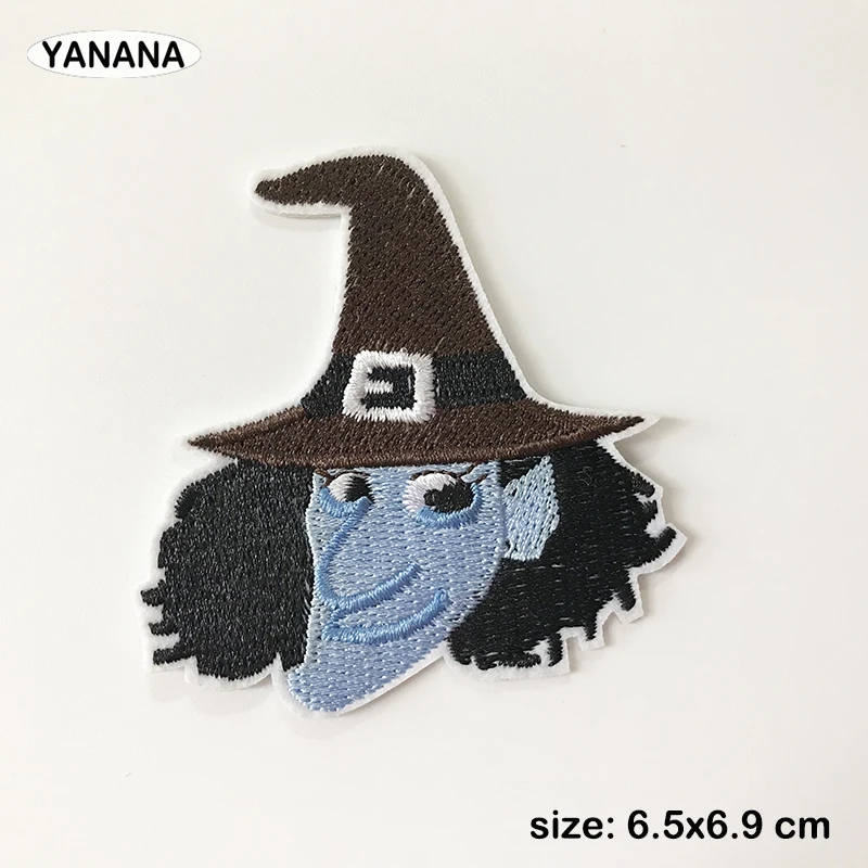 Halloween Pumpkin Hat Wizard Patch for Clothing Iron on Embroidered Sew Applique Halloween Dress up DIY