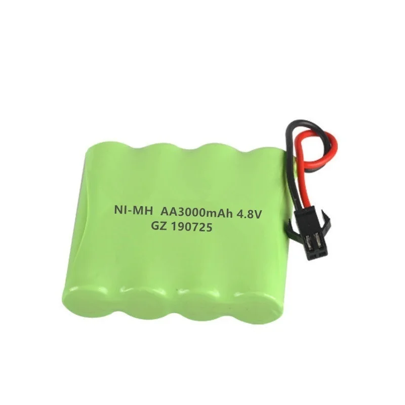 4.8v 3000mah bateria + ładowarka USB do samochodów Rc zbiorniki roboty łodzie ciężarówki pistolety zabawki NiMH AA 4.8v ładowalny akumulator