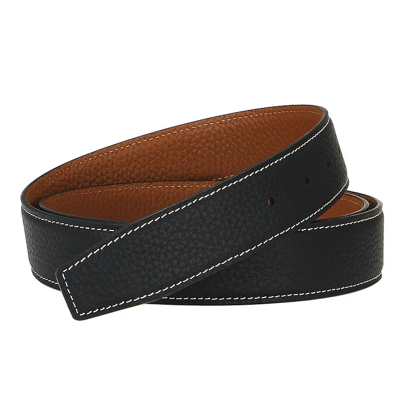 Neue Doppelseitige Leder Lychee Gürtel herren Rindsleder Gürtel Designer Gürtel Männer Hohe Qualität 3,3 cm