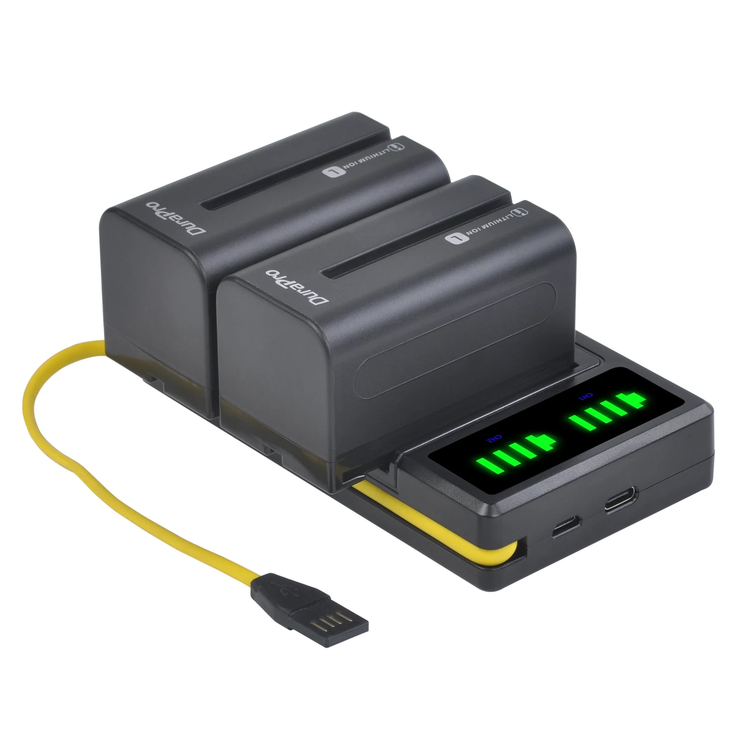 

DuraPro 5200 мАч NP-F750 NP-F770 камера батарея + LED зарядное устройство со встроенным кабелем для Sony NP F970 F960 F550 F570 QM91D CCD-RV100