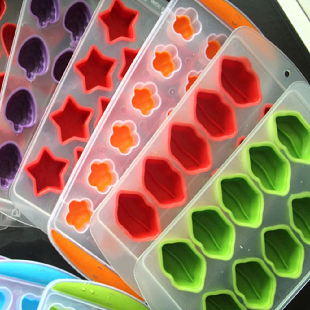 Hot Sale Silicone Fruit Star Shape Ice Cube Mold Chocolate Baking Tray Storage Container