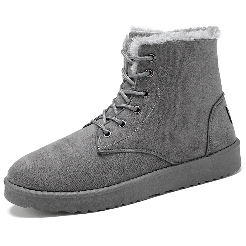 

Nice Pop Men's Ankle Boots Warm Plush Snow Boots Men Nice Black Male Sneakers Outdoor Work Boots For Men Comfortable Footwear