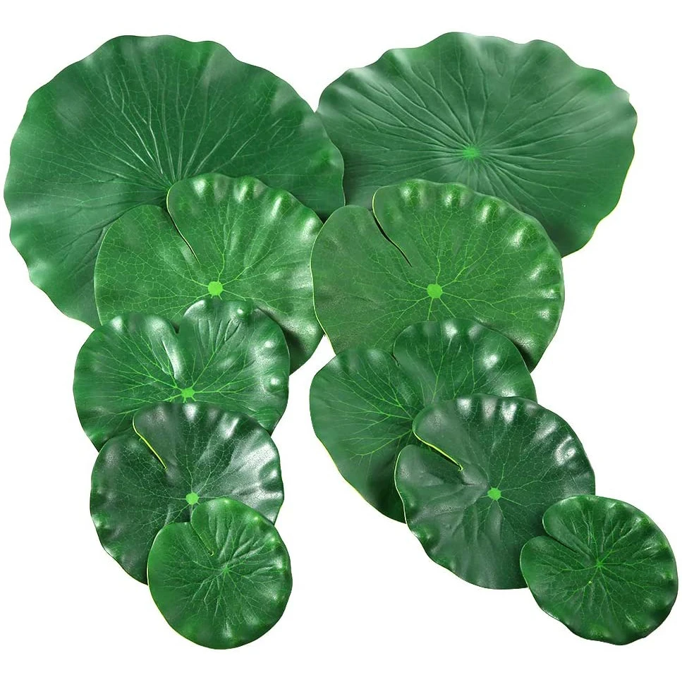 Artificial Lotus Leaf Soft EVA Floating Water Lily Leaves For Home Outdoor Patio Fish Tank Pond Wedding Party Decoration 10/28CM