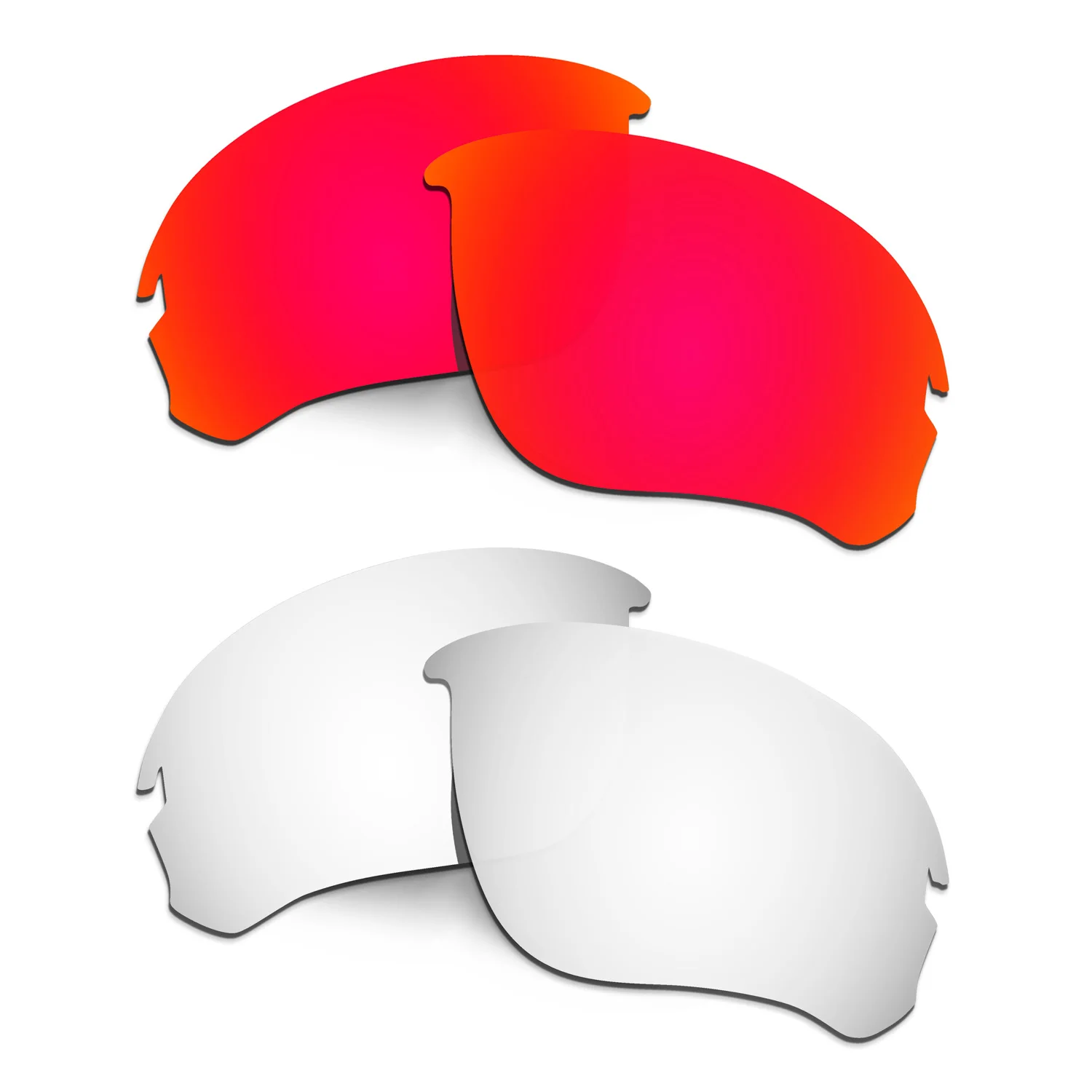 HKUCO Polarized Replacement Lenses For SI Speed Jacket OO9228 Sunglasses Red/Silver 2 Pairs