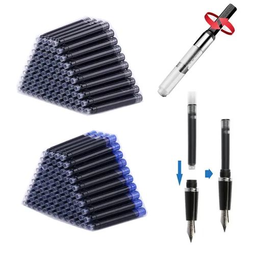 Jinhao-recambios de tinta para pluma estilográfica, alta calidad, diámetro 2,6mm, 3,4mm, estándares, papelería internacional, suministros de oficina, pluma de tinta