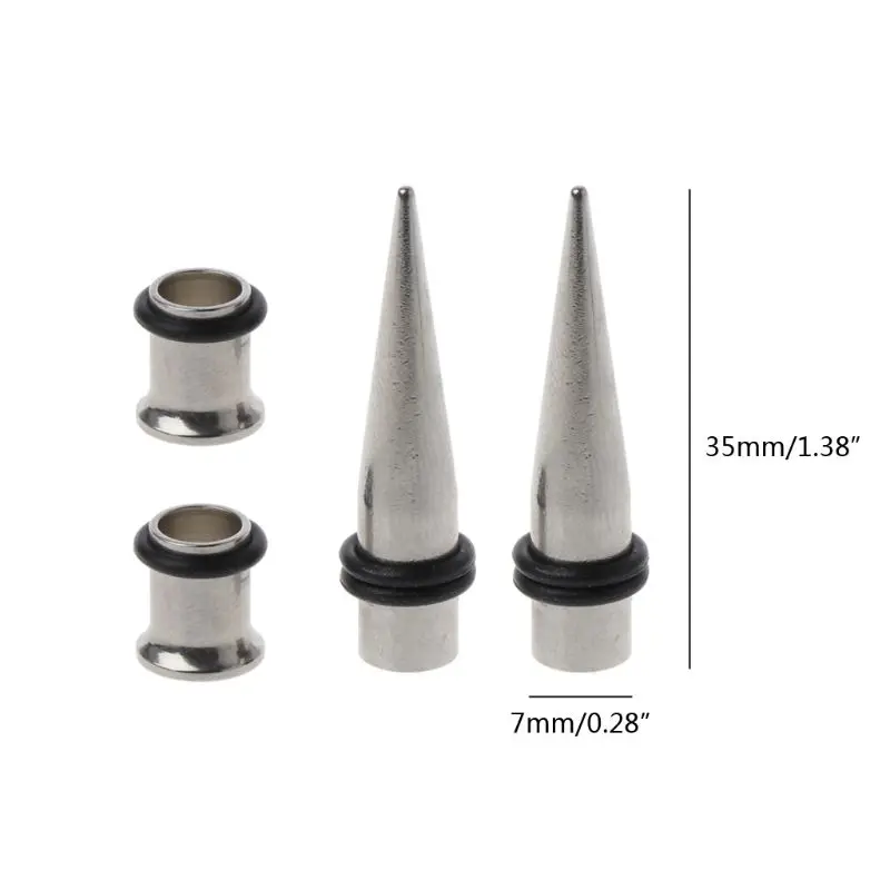 New Gauge 7mm Pair of 316l Steel Tapers and Tunnels Ear Stretching Kit  Body Jewelry