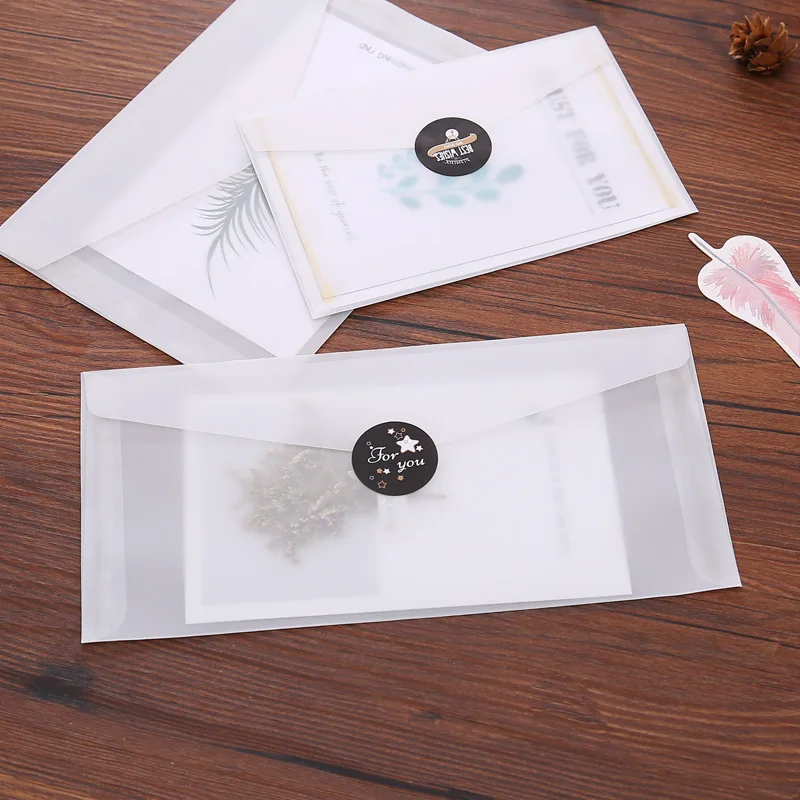 20pcs/lot Custom Transparent Envelope Translucent Paper Envelopes Set Letter Vintage Wedding Invitation Envelopes for Cards