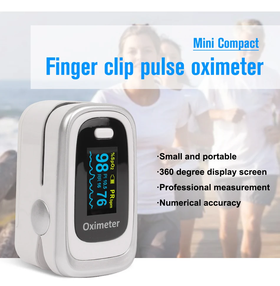 Finger clip oximeter pulse oximeter resPIratory frequency pi sleep monitor heart rate meter Fingertip Pulse Medical Equipment