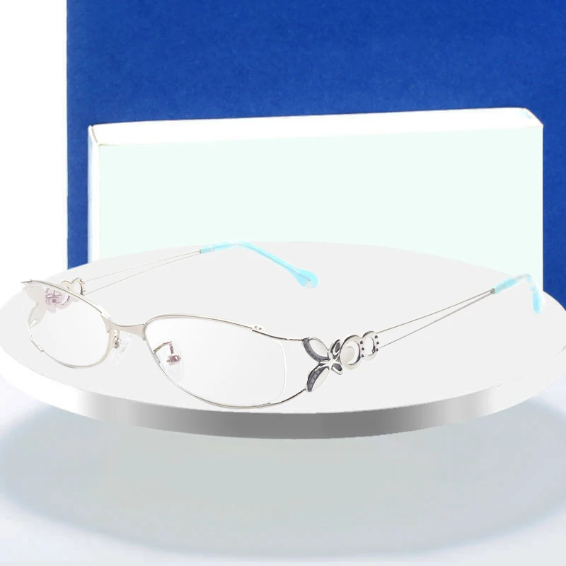 Butterfly Alloy Elegant Women Glasses Frame Female Vintage Optical Glasses Plain Eye Box Eyeglasses Frames Myopia Eyewear