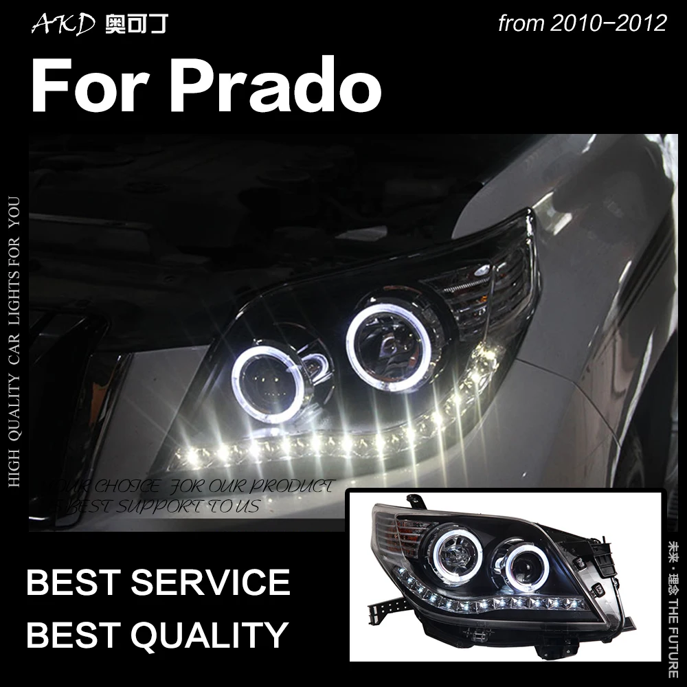 AKD Car Styling for Toyota Prado Headlight 2010-2012 LC150 LED Headlight DRL Hid Head Lamp Angel Eye Bi Xenon Beam Accessories