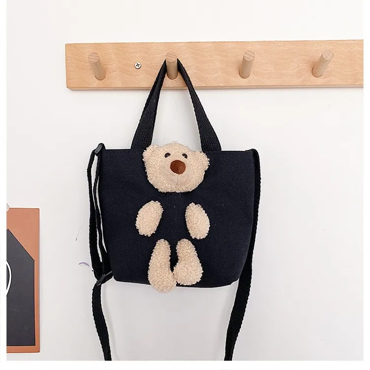 Personalized Canvas Sling Bag Rabbit Handbag One Shoulder Bag Bear Crossbody Bag Messenger Bag Custom Birthday Gift Casual Bag