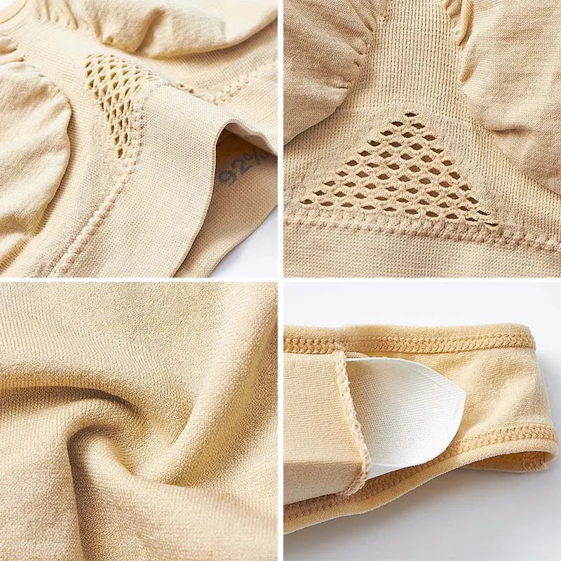 Podprsenka pro plus velikosti, bezešvé podprsenky pro ženy, push-up podprsenka, bez kostí, síťovina, prodyšná a pohodlná sportovní podprsenka - náhled 6