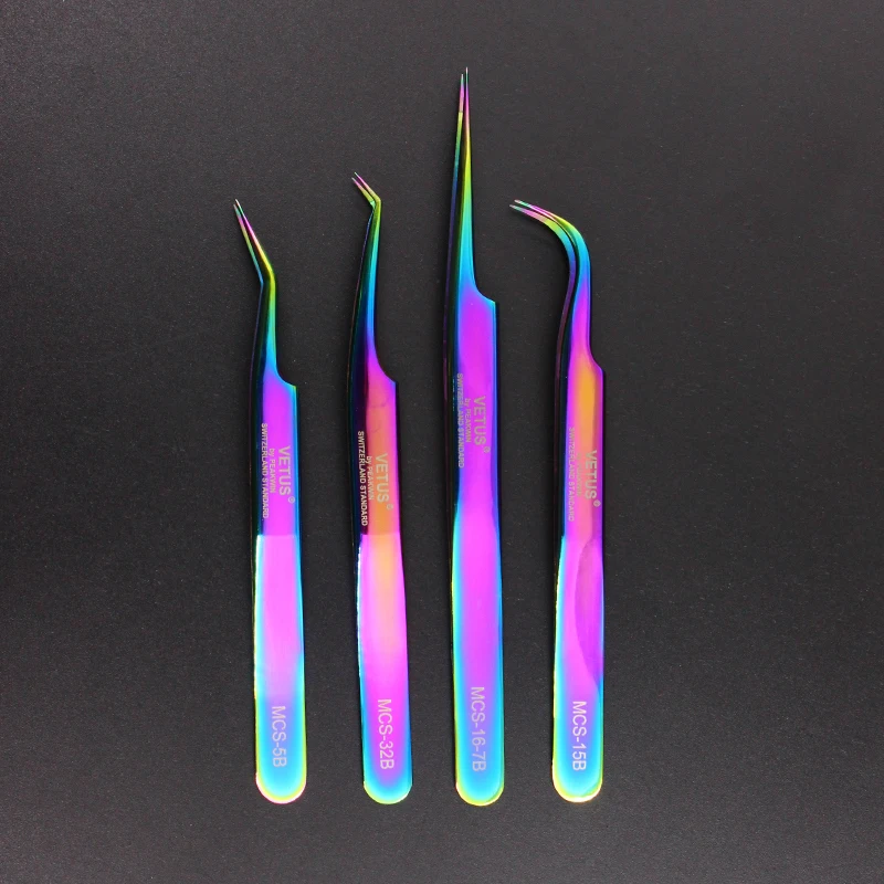 High Precision Lashes Tweezers Stainless Steel Non-magnetic Volume Eyelash Extension Tweezers Excellent Closure Makeup Tool